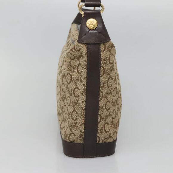 CELINE C Sulky Shoulder Bag Canvas Brown Gold - Picture 4 of 12